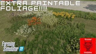 EXTRA PAINTABLE FOLIAGE  mod review  FS22 [upl. by Ahsaetan628]