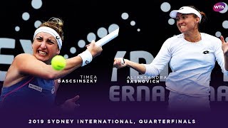 Timea Bacsinszky vs Aliaksandra Sasnovich  2019 Sydney International Quarterfinals  WTA High [upl. by Ik4]