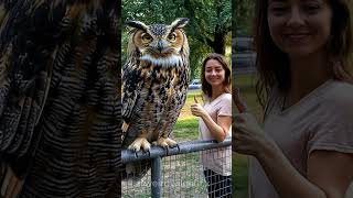 Eurasian eagle owl Largest owl in the world animals bizzare owls shorts large [upl. by Joan696]