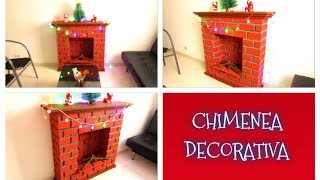 DIY  Como hacer una chimenea decorativa navideña fácil y rápido  especial de navidad [upl. by Osei]