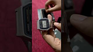 CASIO A158WA1DF Vintage Black Silver Stainless Steel Digital Watch Unboxing everyone casiowatch [upl. by Ahselyt268]