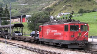 Zugverkehr der Matterhorn Gotthard Bahn vor dem Generationswechsel um Andermatt [upl. by Dranrev]