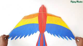 paper Bird kitehow to make Kite 🪁 parrot 🦜 Kite flying  patang kese banate he [upl. by Nykal]