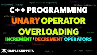 Increment amp Decrement Operator Overloading in C  Unary Operator Overloading Program Example [upl. by Matland519]