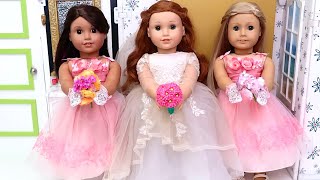 Best friends Bridesmaids save the wedding day Play Dolls adventures [upl. by Christiana]