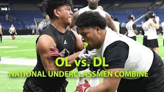 2020 National Combine Best Plays  OL vs DL 1on1s [upl. by Auqeenwahs]