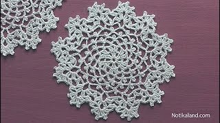 How to crochet a doily Part 2 Easy Crochet Doily for Beginners Step by step Tutorial [upl. by Ariaes]