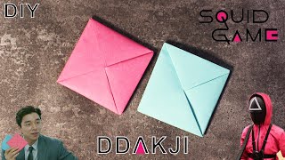 How to make Ddakji Paper Flipping Card Game  Squid Game  Origami DIY [upl. by Lionello]