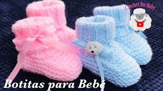 Como tejer paso a paso zapatitos botitas o escarpines para bebé 0 a 3 meses Crochet for Baby 203 [upl. by O'Callaghan]