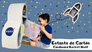 COMO HACER Mini BIBLIOTECA LIBRERO ESTANTE DE CARTÓN🚀DIY Rocket shelf [upl. by Forbes379]