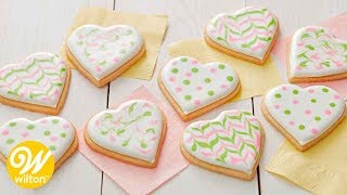 How to Decorate Cookies with Thinned Royal Icing  Wilton [upl. by Yelloh]