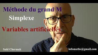 SIMPLEXE MÉTHODE DU GRAND M VARIABLES ARTIFICIELLES [upl. by Ennoid]