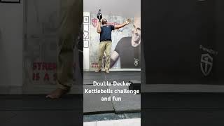 Double Decker Kettlebells challenge and fun exercise [upl. by Nalorac]