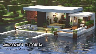 How to Build a Water Modern House  Minecraft Tutorial 🍀 57 [upl. by Htessil501]