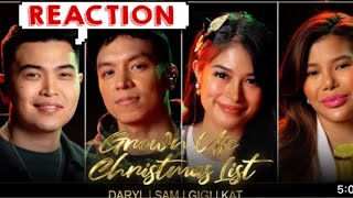 GrownUp Christmas List Cover by  Daryl Ong Sam Mangubat Katrina Velarde Gigi De Lana Reaction [upl. by Anual]