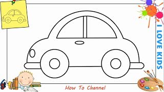 How to draw a car EASY step by step for beginners 8 [upl. by Anayaran]