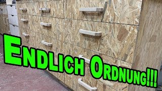 OSB Werkstattschrank mit Schubladen unter der Werkbank 2 [upl. by Drawdesemaj608]