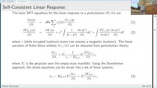 QE school 2023  21 Densityfunctional perturbation theory Phonons [upl. by Toddie749]