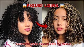 MUDEI DE VISUAL  luzes em cabelo cacheado cuidados capilar após descolorir cabelo Giovanna Novais [upl. by Aseyt]