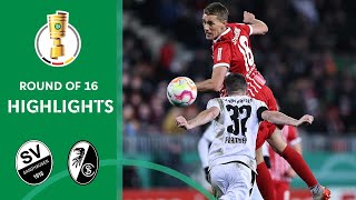 Keeper blooper initiates dream goal  Sandhausen vs Freiburg 02  Highlights  DFBPokal Rd of 16 [upl. by Ahsilac]