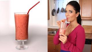 Strawberry Banana Smoothie Recipe  Laura Vitale  Laura in the Kitchen Episode 286 [upl. by Anha]