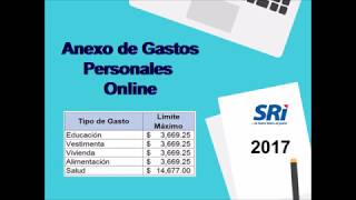 ANEXO DE GASTOS PERSONALES ONLINE 2018 [upl. by Lindley884]