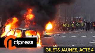 Gilets jaunes Acte 4  incidents et tensions dans la capitale 8 décembre 2018 4K [upl. by Rooker]