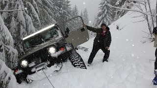 Deep Snow Wheeling Jeep Wrangler Oregon Cascades Extreme 4x4 [upl. by Eixam]