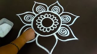 Daily Rangoli Design  16  Easy Free Hand Rangoli Designs  Simple Rangoli Designs [upl. by Aivul364]