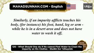 126 What Should One do If He cannot Find Water to Clean the Impurity on His Clothes Sheikh Ibn [upl. by Lavine590]