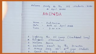 Write an Agenda  Example of Agenda  Niftys English [upl. by Nnyloj]