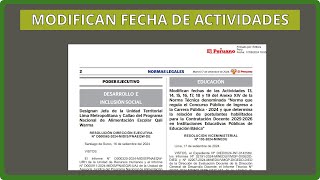 MODIFICAN FECHA DE ACTIVIDADES EN EL CRONOGRAMA DE NOMBRAMIENTO DOCENTE 2024 nombramientodocente [upl. by Elmer356]