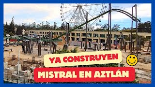 INICIA construcción de MONTAÑA RUSA Mistral en AZTLÁN Parque Urbano [upl. by Htrahddis]