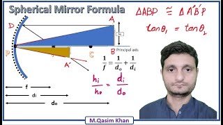 Derivation of spherical mirror equation [upl. by Cassondra609]