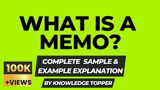 What is Memo  Memorandum Sample  Format  Memorandum Example By Knowledge Topper UrduHindi [upl. by Bridie]