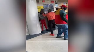 CPS high school security guard violently scuffles with student Video [upl. by Radnaskela]