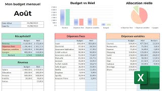 Tableau Excel  Budget Mensuel  Comment Gérer Son Budget Mensuel [upl. by Ailecra]