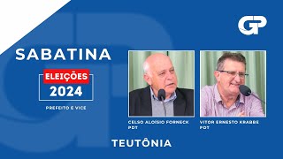 ELEIÇÕES 2024  SABATINA COM CANDIDATOS DE TEUTÔNIA  CELSO ALOÍSIO FORNECK E VITOR ERNESTO KRABBE [upl. by Nalat]