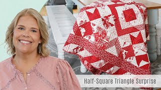 How to Make a HalfSquare Triangle Surprise Quilt  Free Quilting Tutorial [upl. by Neerod]