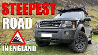 STEEPEST ROAD IN ENGLAND in a LAND ROVER DISCOVERY 3  Hardknott Pass  Wrynose Pass  RAW FOOTAGE [upl. by Sperling]