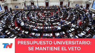 DIPUTADOS El oficialismo logró mantener el veto de Milei a la Ley de Financiamiento Universitario [upl. by Llenra]