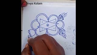 New year kolam 2024  Easy design kolam  simple kolam  kolam traditionalkolam [upl. by Anawik]