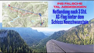 Gleitschirm Notlandung nach 35km XC hinter dem Schloss Neuschwanstein Tegelberg [upl. by Milt]