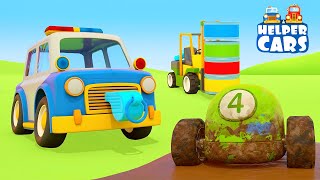 Helper cars for kids amp car cartoon full episodes  Racing cars and trucks for kids [upl. by Bobbee547]