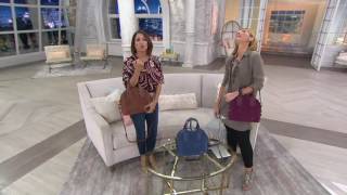 orYANY Italian Suede Domed Satchel Nadine on QVC [upl. by Hpesojnhoj633]