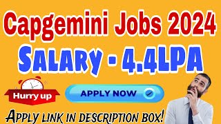 Capgemini Recruitment 2024 Hiring for Freshers Salary – Rs 4 25 LPA [upl. by Heaps]