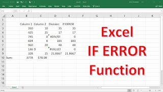 How To Use The IFERROR Function In Excel  The Easy Way [upl. by Haissi713]