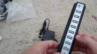 Unboxing of 10 Port High Speed USB 20 Hub  Power Adapter for Notebook Pc [upl. by Rellia]