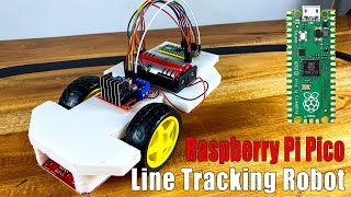 How to make a Line Tracking robot with Raspberry Pi Pico board  Line following robot srituhobby [upl. by Eleanor]