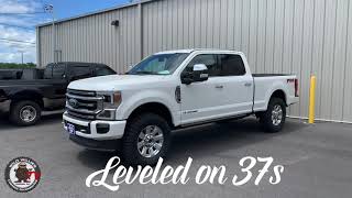 Ford F250 Platinum Leveled on 37s Star White 2020 [upl. by Margarita542]